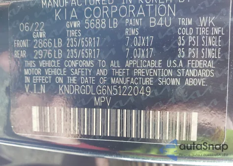 2022 Kia Sorento Hybrid S from USA, damaged, VIN KNDRGDLG6N5122049